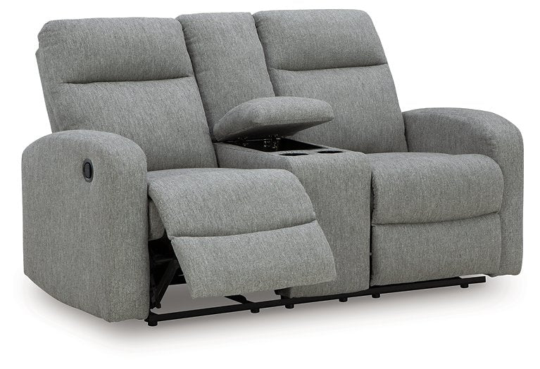 Gauntlet Reclining Loveseat with Console - Vida Furniture (Laredo,TX)