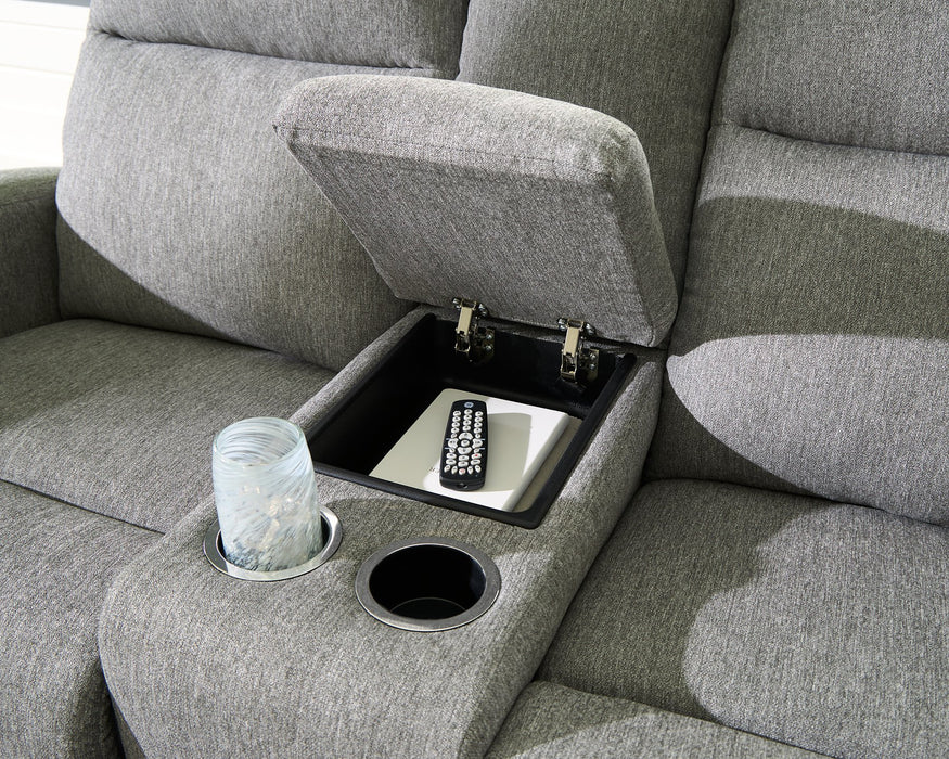 Gauntlet Reclining Loveseat with Console - Vida Furniture (Laredo,TX)
