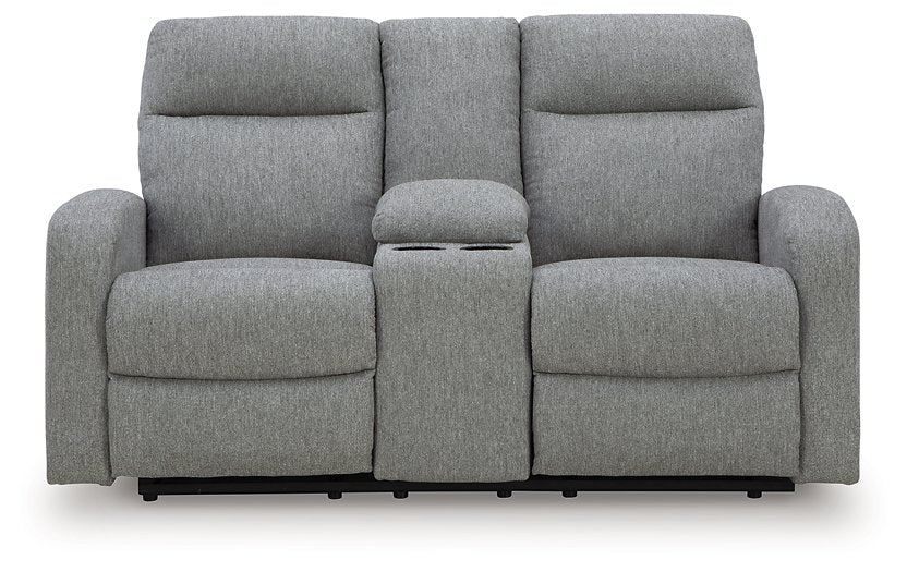 Gauntlet Reclining Loveseat with Console - Vida Furniture (Laredo,TX)