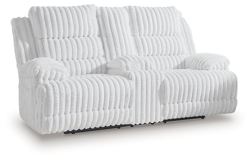 Rhines Falls Power Reclining Loveseat with Console - Vida Furniture (Laredo,TX)