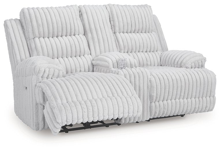 Rhines Falls Power Reclining Loveseat with Console - Vida Furniture (Laredo,TX)