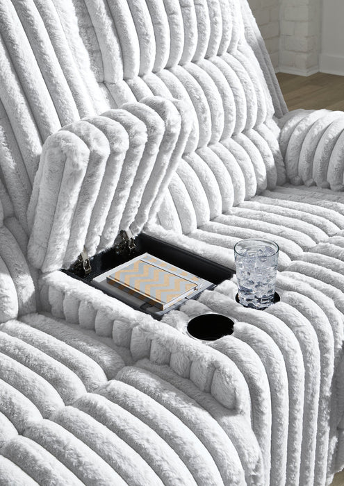 Rhines Falls Power Reclining Loveseat with Console - Vida Furniture (Laredo,TX)