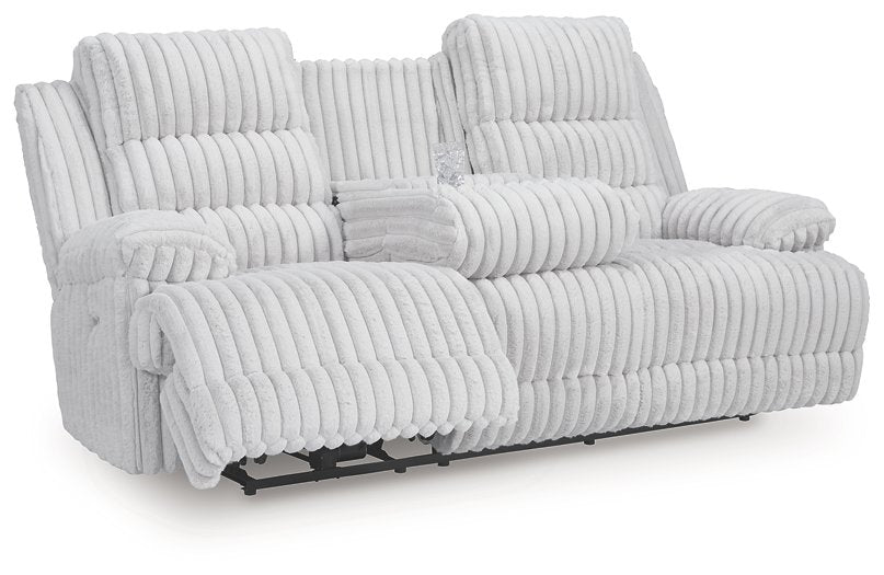 Rhines Falls Power Reclining Sofa with Drop Down Table - Vida Furniture (Laredo,TX)