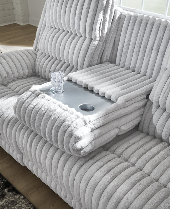 Rhines Falls Power Reclining Sofa with Drop Down Table - Vida Furniture (Laredo,TX)
