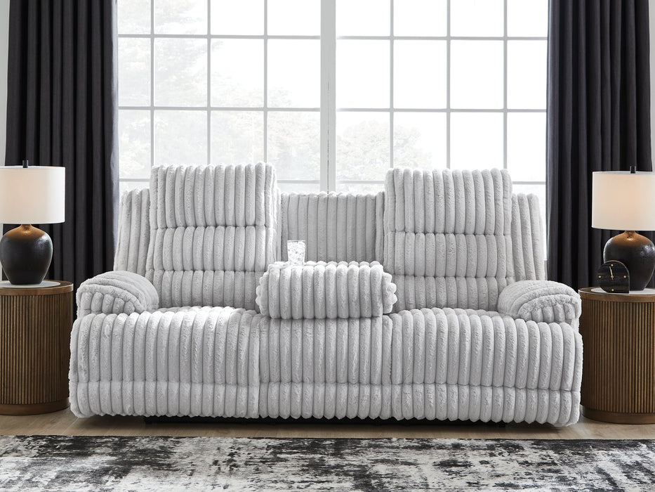 Rhines Falls Power Reclining Sofa with Drop Down Table - Vida Furniture (Laredo,TX)