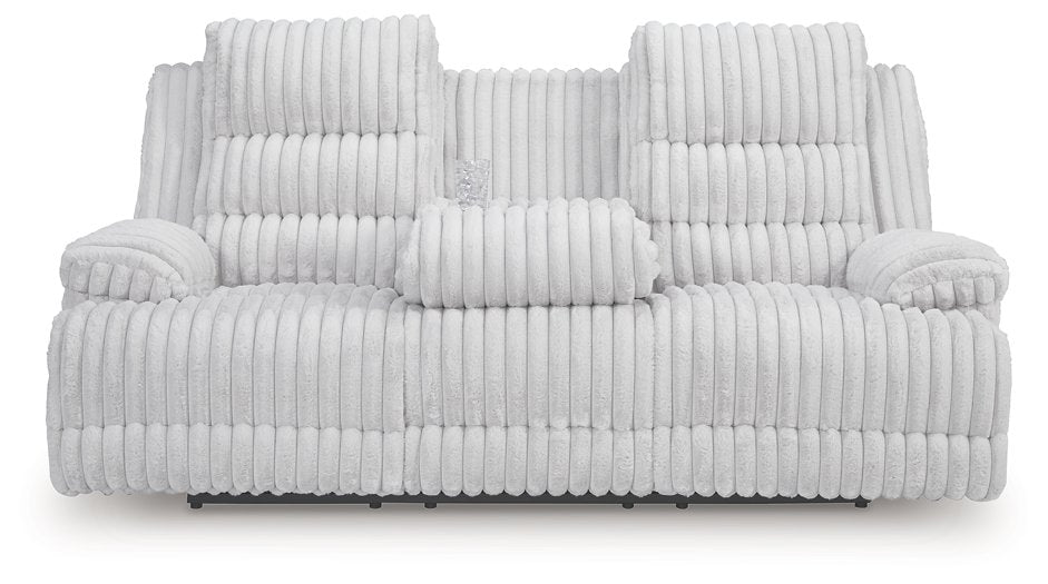 Rhines Falls Power Reclining Sofa with Drop Down Table - Vida Furniture (Laredo,TX)