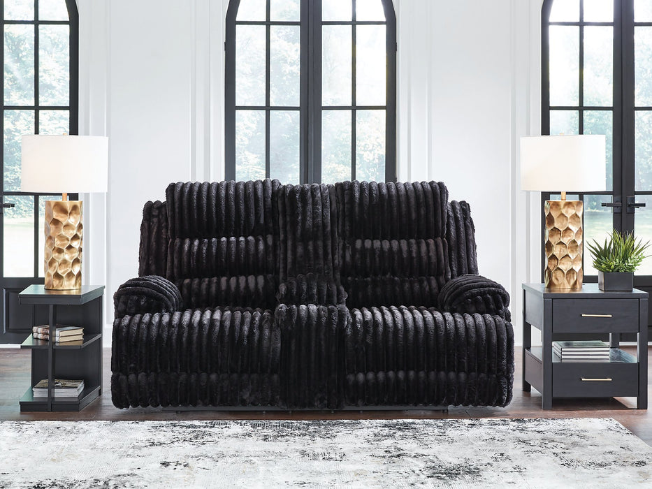 Rhine Falls Reclining Loveseat with Console - Vida Furniture (Laredo,TX)