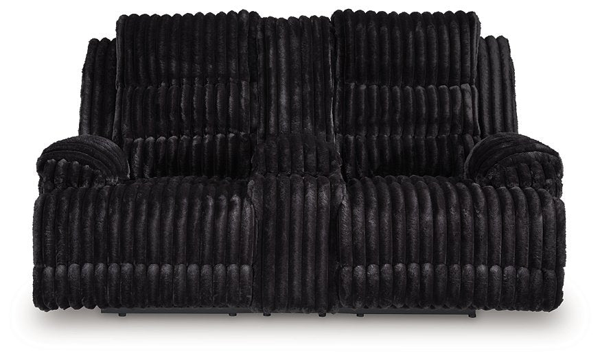 Rhine Falls Reclining Loveseat with Console - Vida Furniture (Laredo,TX)