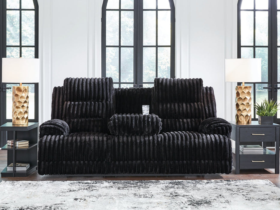 Rhine Falls Power Reclining Sofa with Drop Down Table - Vida Furniture (Laredo,TX)