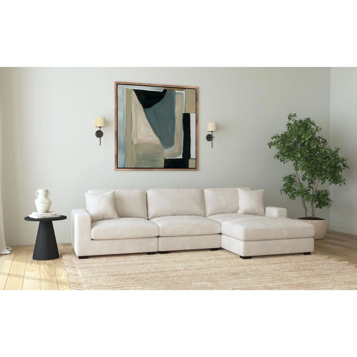 Arizona Modular Sectional Set with RHF Chaise in Steno Beige