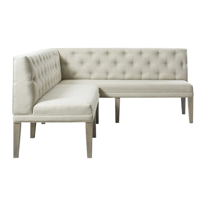 Elements International Collins Sectional Sofa Dining Set in Light Gray - Vida Furniture (Laredo,TX)