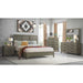 Elements International Versailles King Wooden Panel Bed with Low Footboard in Grey - Vida Furniture (Laredo,TX)