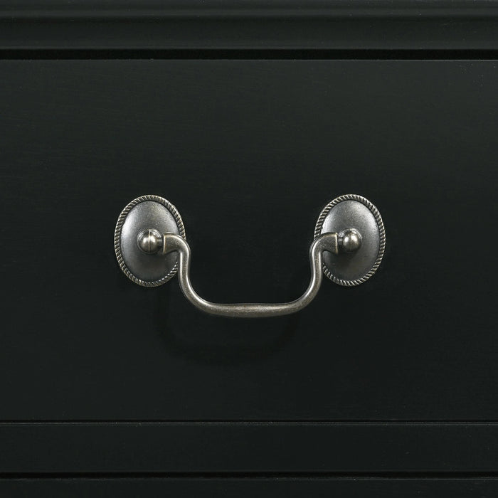 Elements International Louis Philippe Nightstand in Black - Vida Furniture (Laredo,TX)