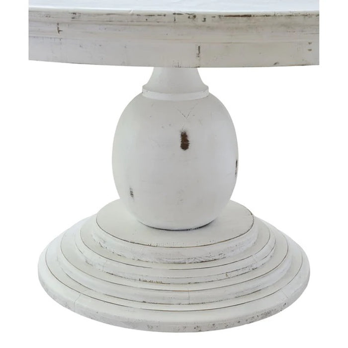 Elements International Britton Mary Dining Table in White - Vida Furniture (Laredo,TX)