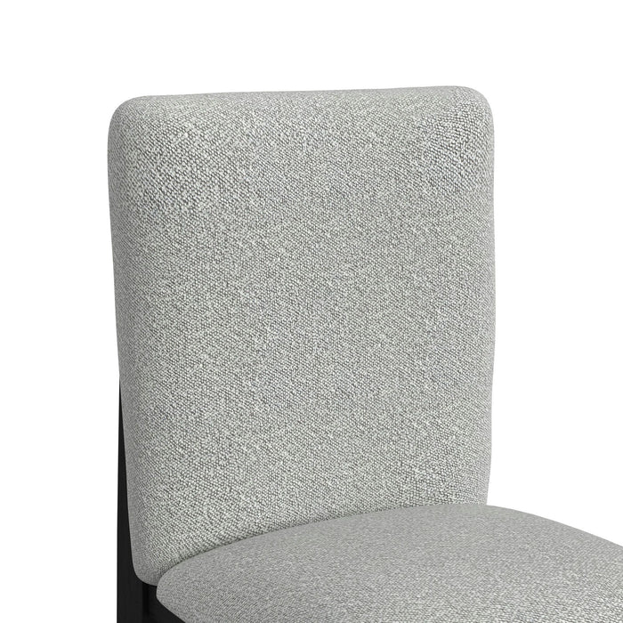 Portland Square Back Barstool with Grey Fabric in Black (2 Per Carton)