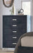 Crown Mark Furniture Lucinda 5 Drawer Chest in Gray - Vida Furniture (Laredo,TX)