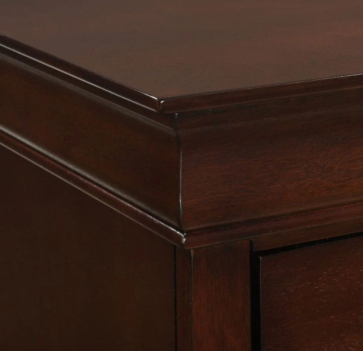 Elements International Louis Philippe Nightstand in Cherry - Vida Furniture (Laredo,TX)