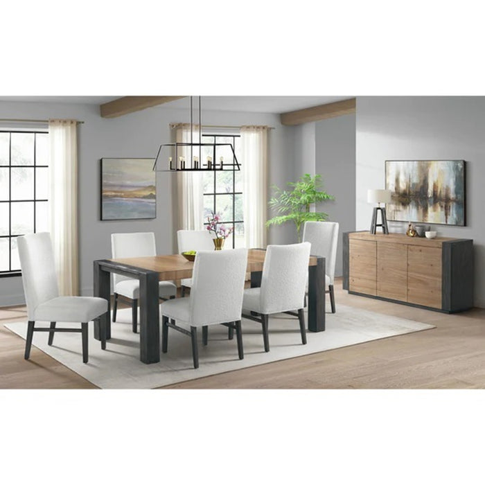 Elements International Breckenridge Dining Table in Black/Oak - Vida Furniture (Laredo,TX)