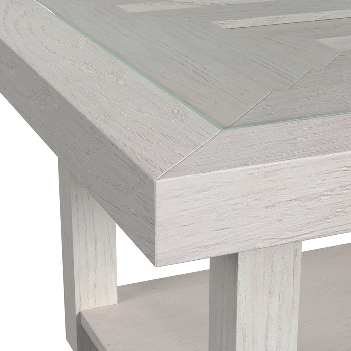 Avalanche 3PC Occasional Table Set in Antique White-Coffee Table, End Table & Sofa Table