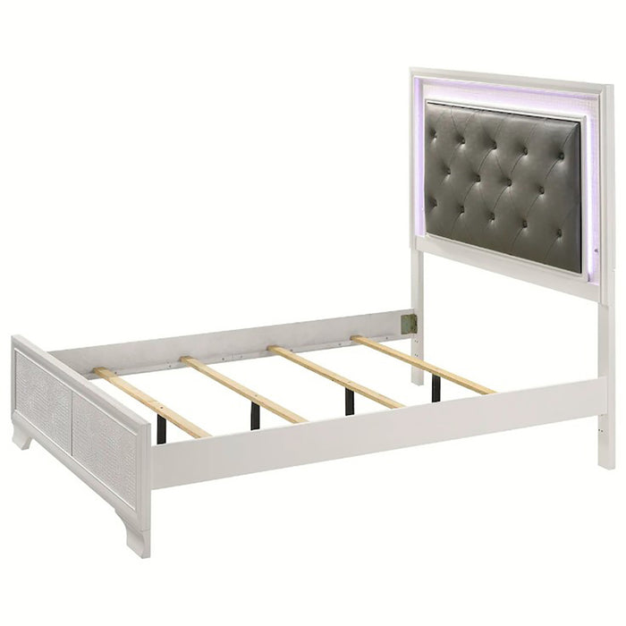 Crown Mark Furniture Lyssa Full Upholstered Bed in White B4310-F - Vida Furniture (Laredo,TX)