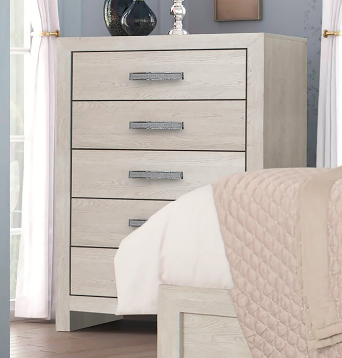 Crown Mark Furniture Jaylen 5 Drawer Chest in Gray - Vida Furniture (Laredo,TX)