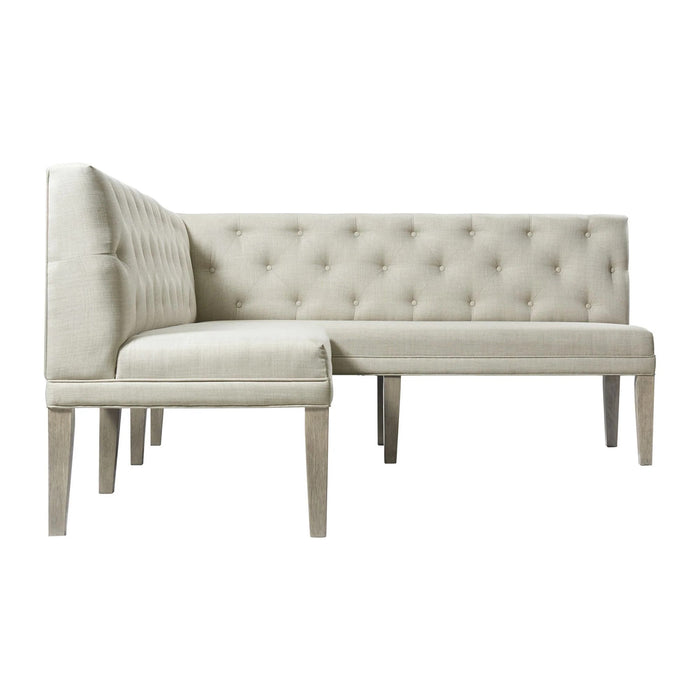 Elements International Collins Sectional Sofa Dining Set in Light Gray - Vida Furniture (Laredo,TX)