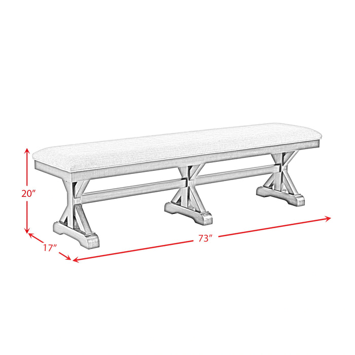 Montrose Dining Bench with Light Grey Fabric in Espresso