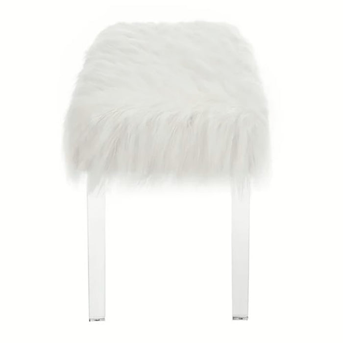 Crown Mark Furniture Fatima Bench in White - Vida Furniture (Laredo,TX)