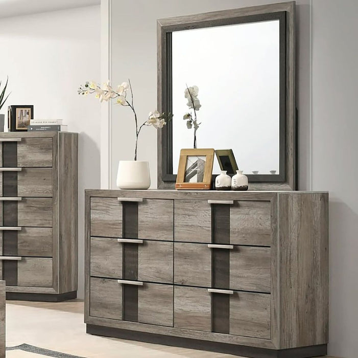 Crown Mark Furniture Rangley Dresser Mirror in Brown - Vida Furniture (Laredo,TX)