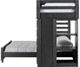Elements International Cali Kids Twin Loft Bookcase Bed in Sleek Gray - Vida Furniture (Laredo,TX)