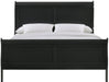 Elements International Louis Philippe Queen Panel Bed in Black - Vida Furniture (Laredo,TX)