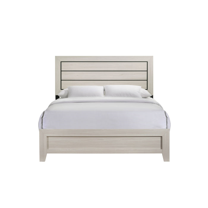 Elements International Makayla Queen Panel Bed in Natural - Vida Furniture (Laredo,TX)
