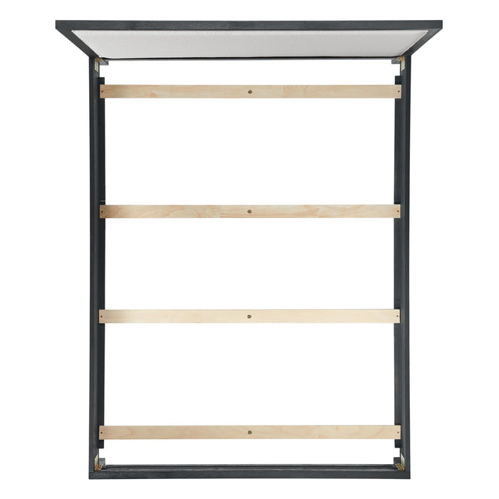 Elements International Versailles Queen Upholstered Panel Bed in Black - Vida Furniture (Laredo,TX)