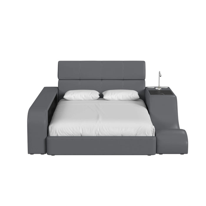 Valari Lounge Chair in Grey PU