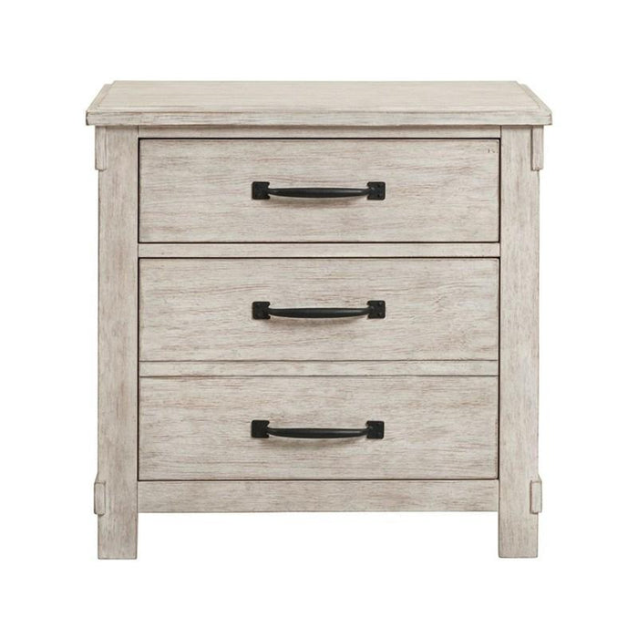 Elements International Scott Nightstand in White - Vida Furniture (Laredo,TX)