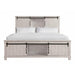 Elements International Scott King Platform Storage Bed in White - Vida Furniture (Laredo,TX)