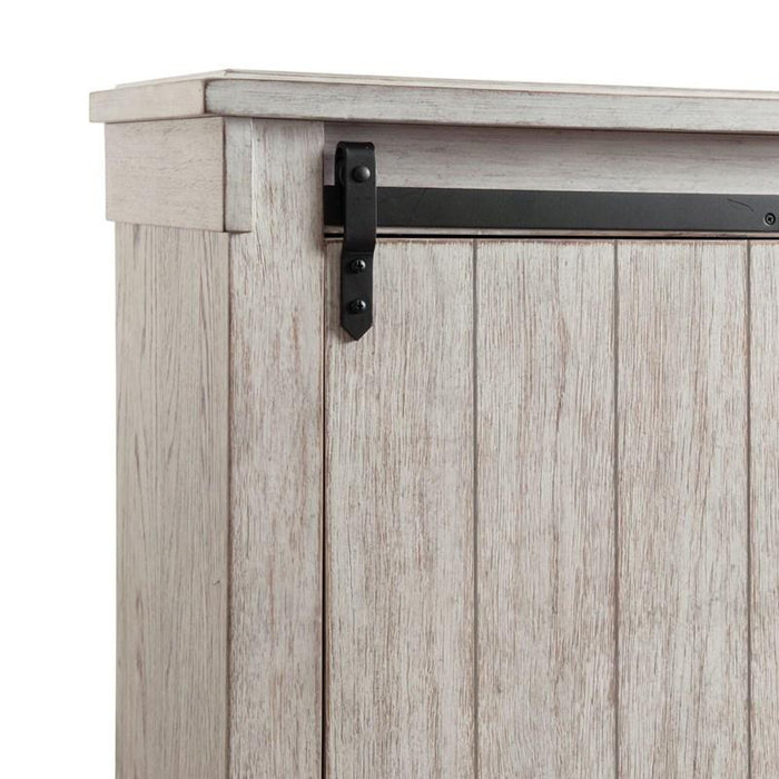 Elements International Scott King Platform Storage Bed in White - Vida Furniture (Laredo,TX)
