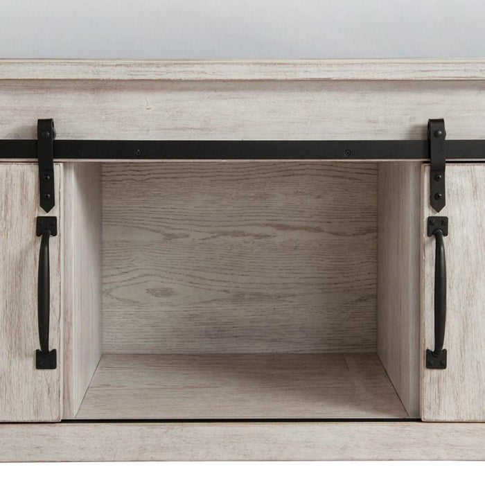 Elements International Scott King Platform Storage Bed in White - Vida Furniture (Laredo,TX)