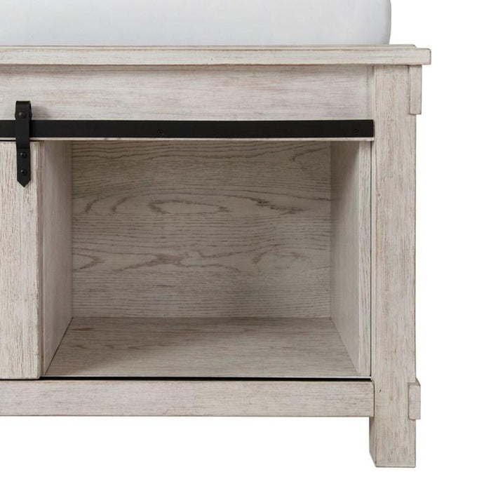 Elements International Scott King Platform Storage Bed in White - Vida Furniture (Laredo,TX)