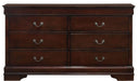 Elements International Louis Philippe Dresser in Cherry - Vida Furniture (Laredo,TX)