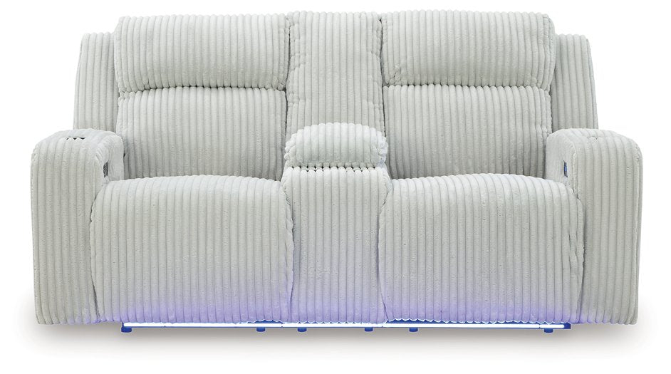 Forest Lake Power Reclining Loveseat with Console - Vida Furniture (Laredo,TX)