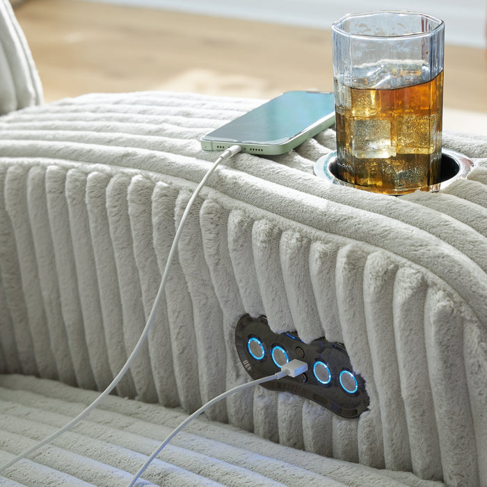 Forest Lake Power Reclining Loveseat with Console - Vida Furniture (Laredo,TX)