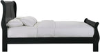 Elements International Louis Philippe Full Panel Bed in Black - Vida Furniture (Laredo,TX)