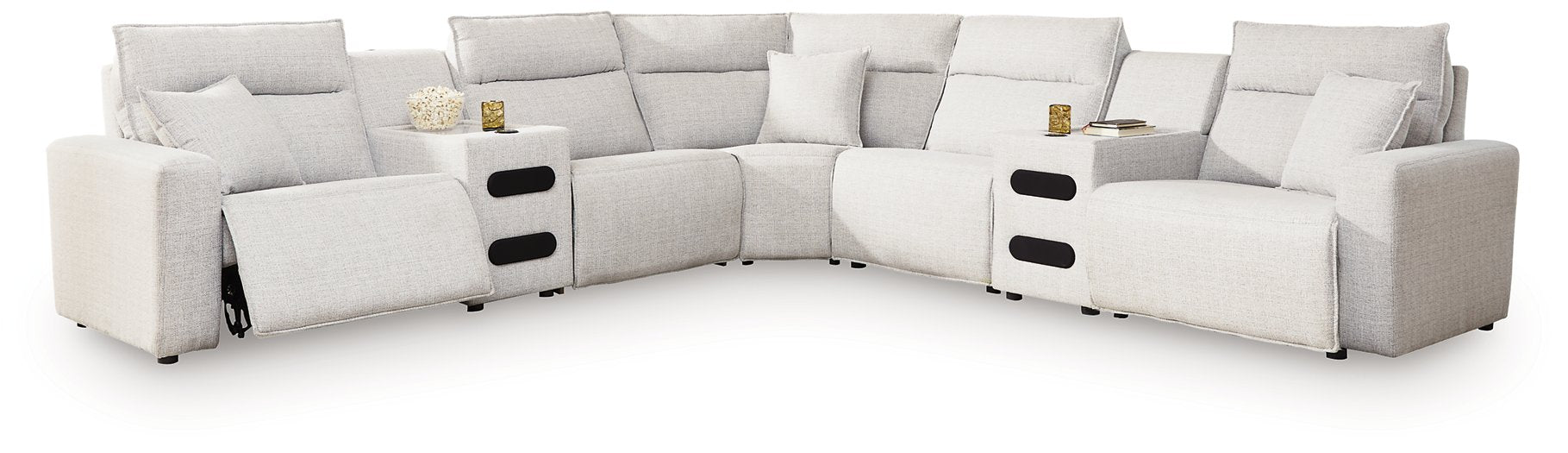 Modmax II Power Reclining Sectional with Audio Consoles - Vida Furniture (Laredo,TX)