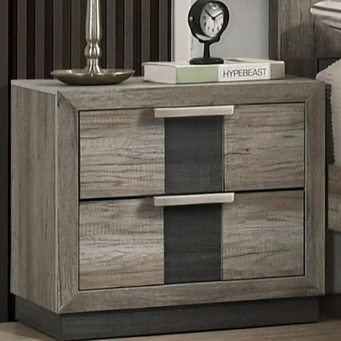 Crown Mark Furniture Rangley 2 Drawer Nightstand in Brown - Vida Furniture (Laredo,TX)