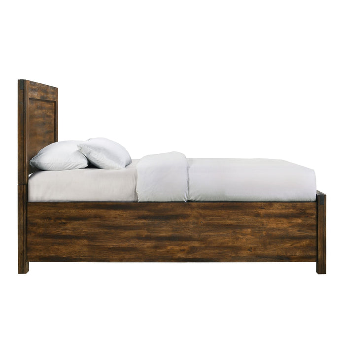Elements International Warner Full Storage Bed in Chesnut - Vida Furniture (Laredo,TX)
