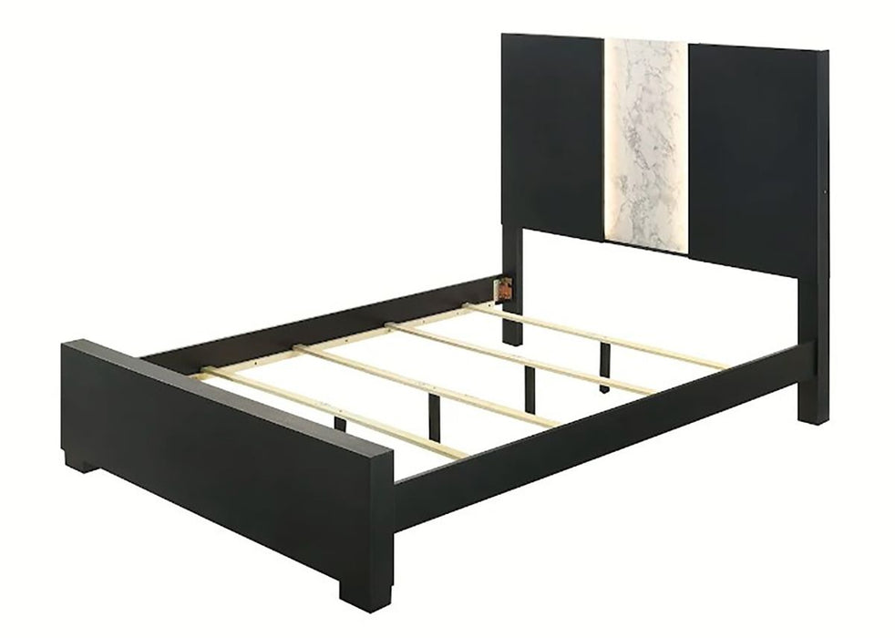 Crown Mark Furniture Rangley Queen Panel Bed in Black B6835-Q - Vida Furniture (Laredo,TX)