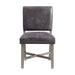 Elements International Collins Side Chair Stretcher with Brown PU (Set of 2) in Weathered Gray - Vida Furniture (Laredo,TX)