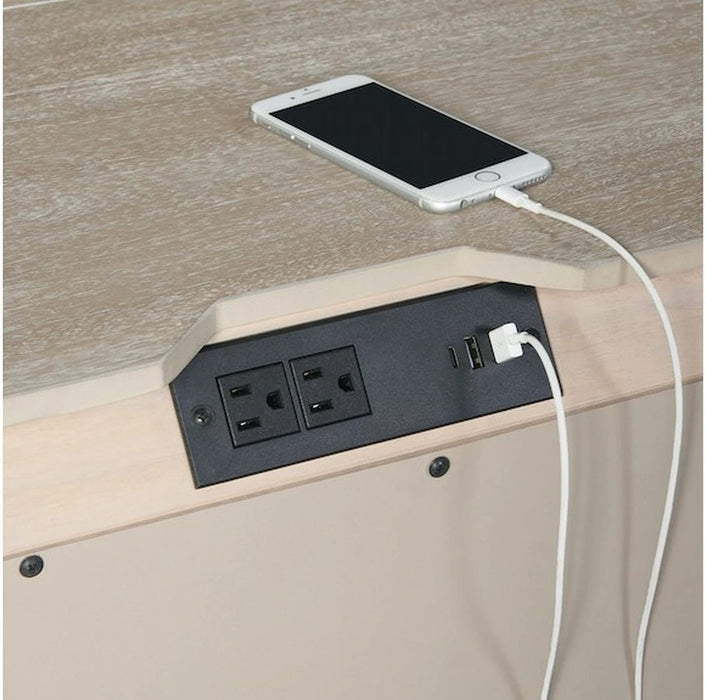 Elements International Arcadia Nightstand in Grey - Vida Furniture (Laredo,TX)