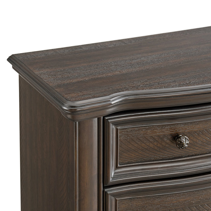Brunswick Bedroom Set with 2 Nightstands in Mahogany